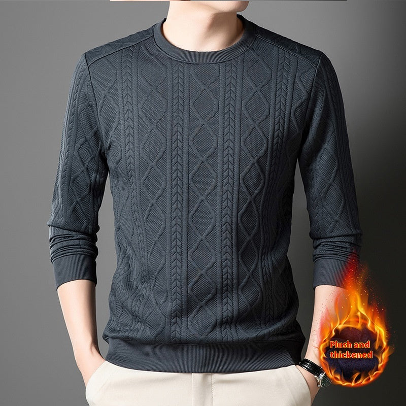 Efterår og vinter fleeceforet polstret varm herresweater