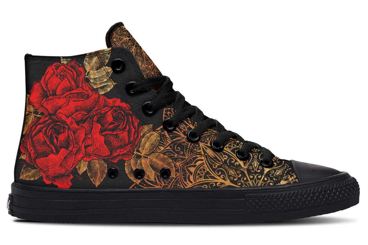 Men's And Women's Fashion Color Printing High-top Canvas Shoes