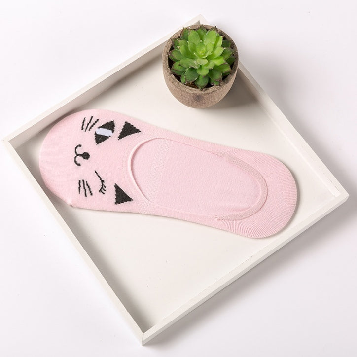 Warm Comfortable Cotton Girl Women Ankle Socks Female Bottom Invisible Color Girl Boy