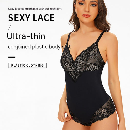 Siamesisk kropsformende mavekontraherende hofteløftende shapewear-undertøj elastisk korset slankende