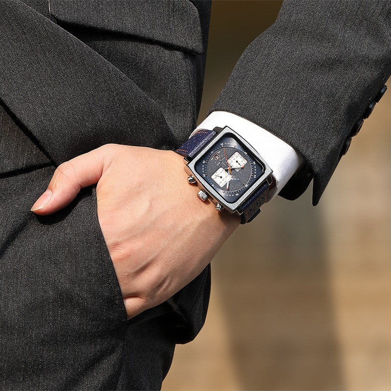 Business Men's Square Multi-function Watch