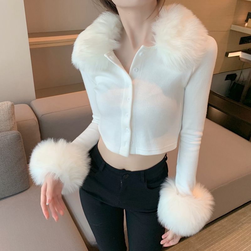 Sexy Base Shirt Westernized Navel Exposed Jacket