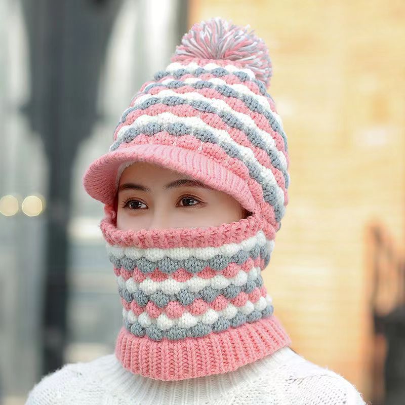 Women's Winter Fleece Thickened Knitted Warm Ear Protection Hat
