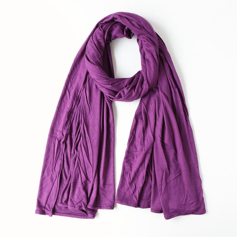 Monochrome mercerized cotton jersey scarf