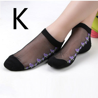 Short Transparent Non-slip Wear-resistant Invisible Cotton Bottom Crystal Boat Socks