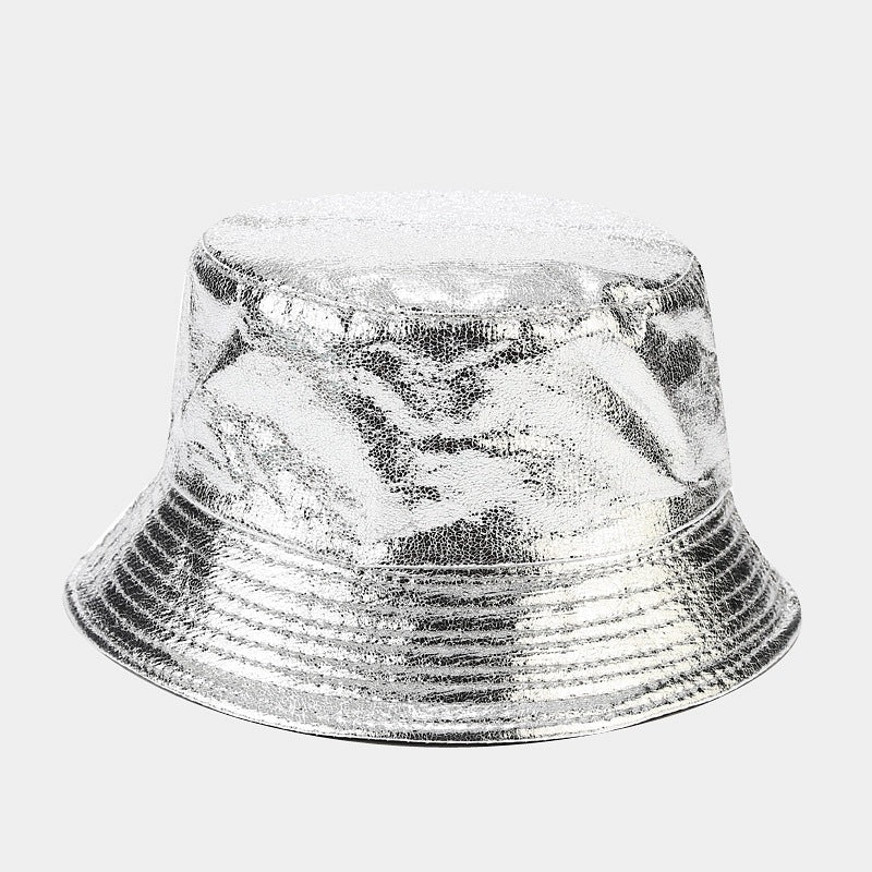 New Lacquer Leather Fisherman Hat Female Creativity
