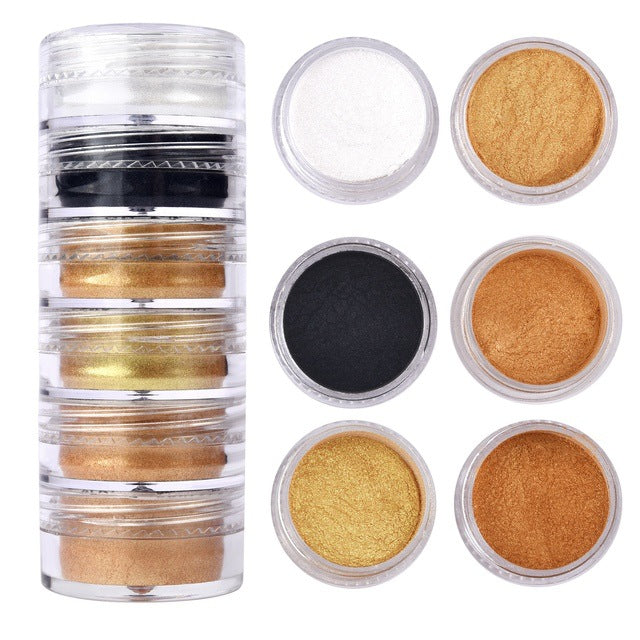 6-color Siamese Pearl Powder Glitter Fluorescent Powder Crystal Glue Silicone Mold