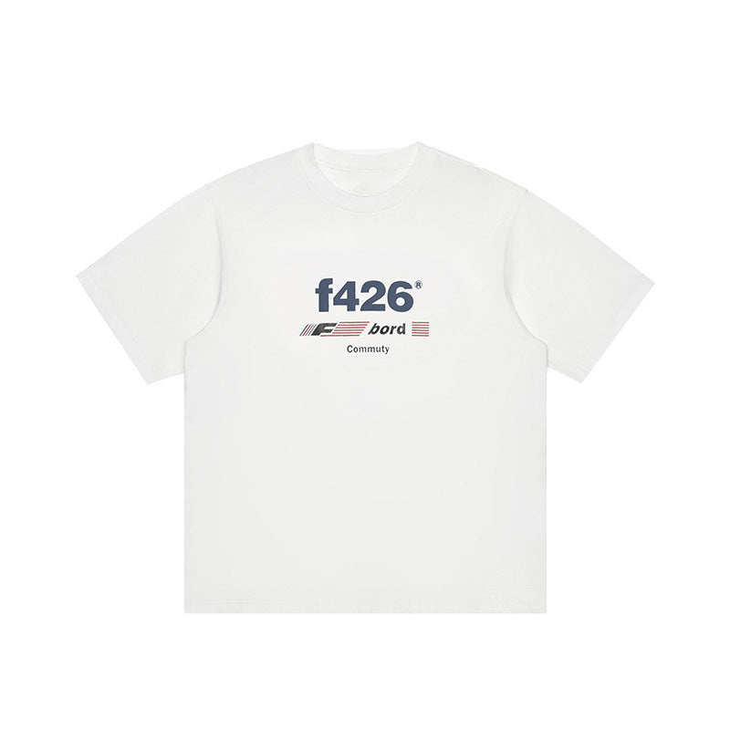 Classic Loose Casual Letter Flag Short Sleeve