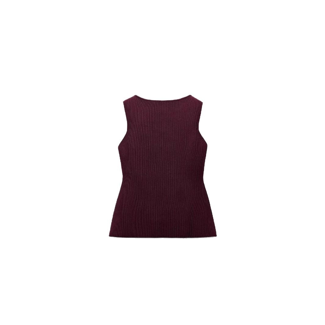 Fashion Plain Gold Button Sweater Vest