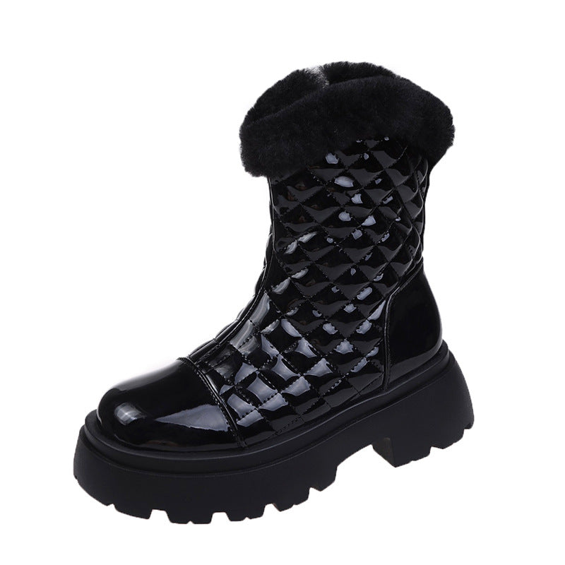Suitable For Short Round Toe Fashion Boots Retro Casual Trend
