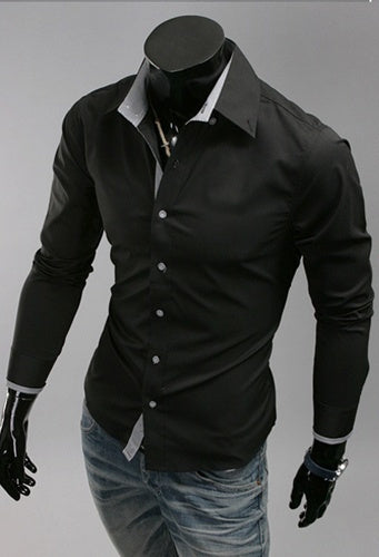 Plaid Color Matching Casual Plus Size Men's Shirt