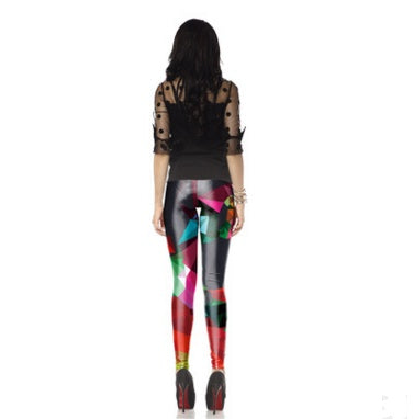 Geometric Diamond-shaped Colourful Leggings