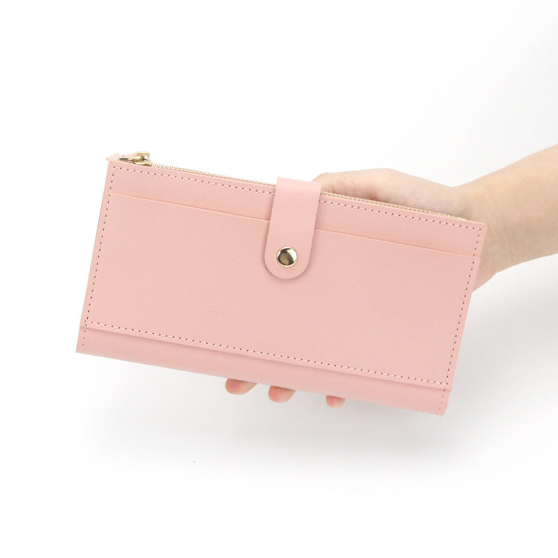 Casual Simple Ladies Zipper Multi-Card Wallet