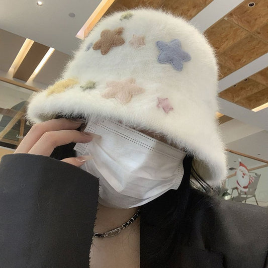Autumn And Winter Make Your Face Look Smaller Plush Fisherman Hat Warm