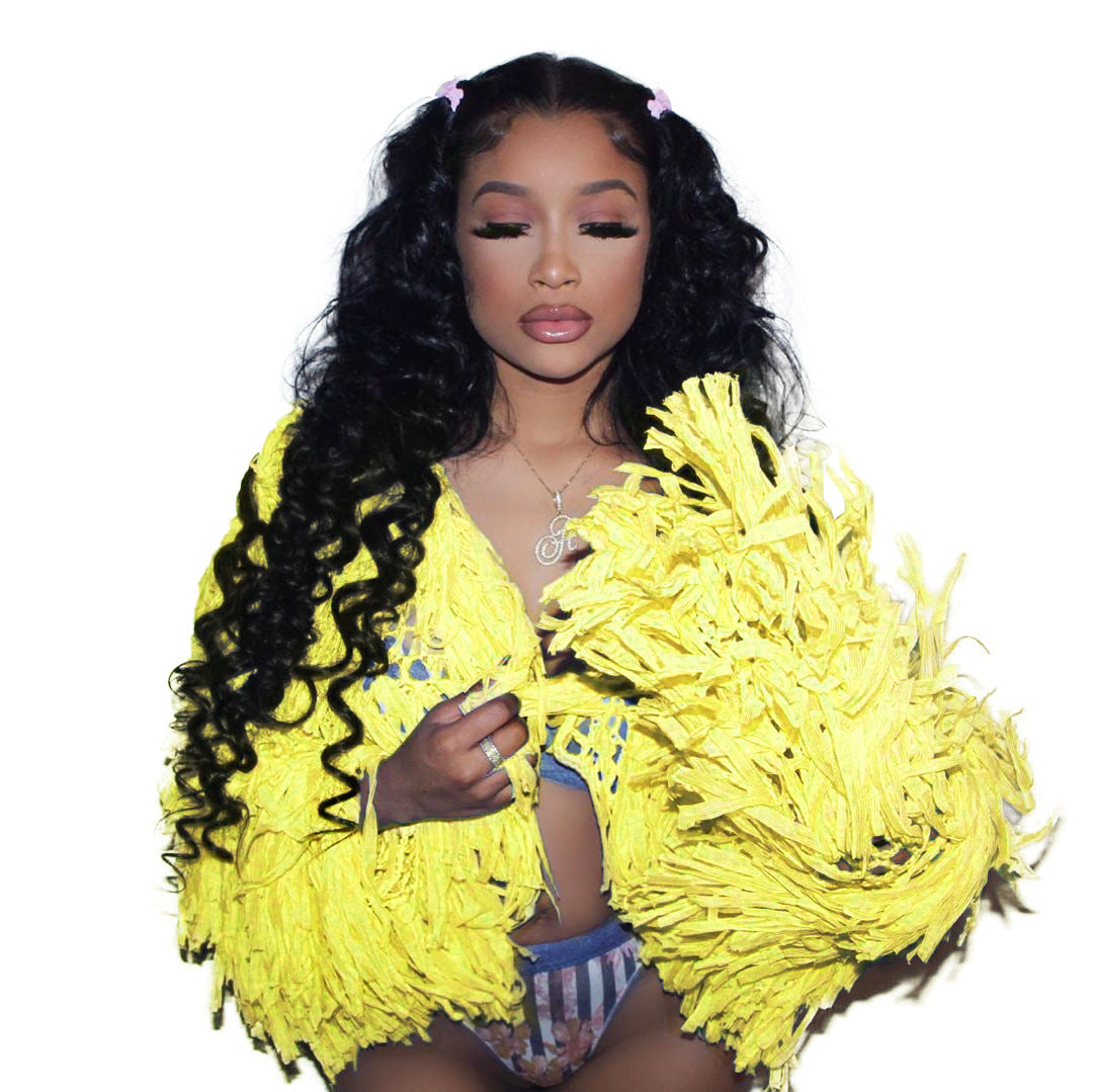 Fashionable Handmade Fringed Cardigan Sweater Coat