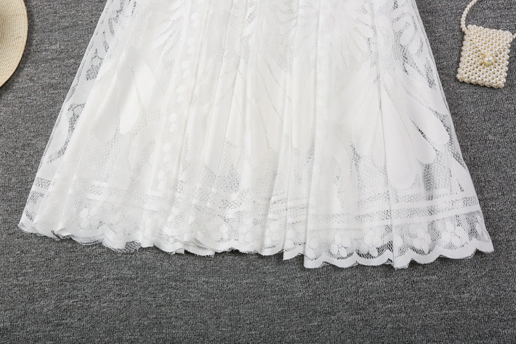 Women's Lace Crocheted Hollow-out Midi Skirt