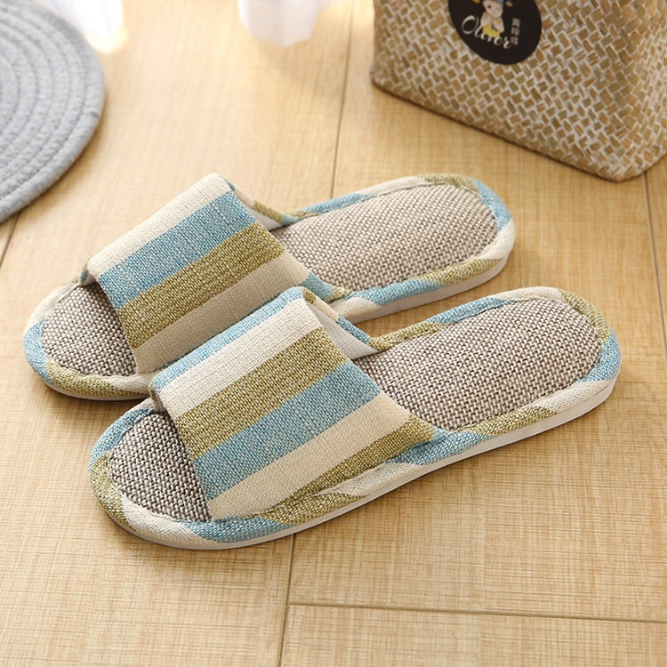 Home Cotton And Numb Floor Striped Slippers