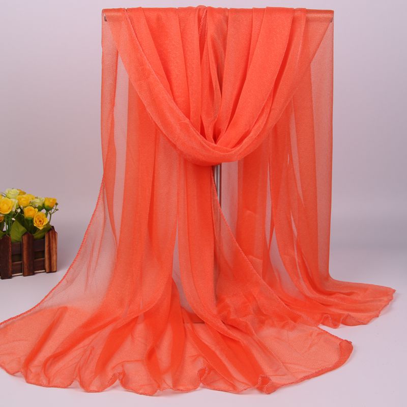 Scarf Women All-match Long Chiffon Shawl Sunscreen Sunshade Seaside Solid Color