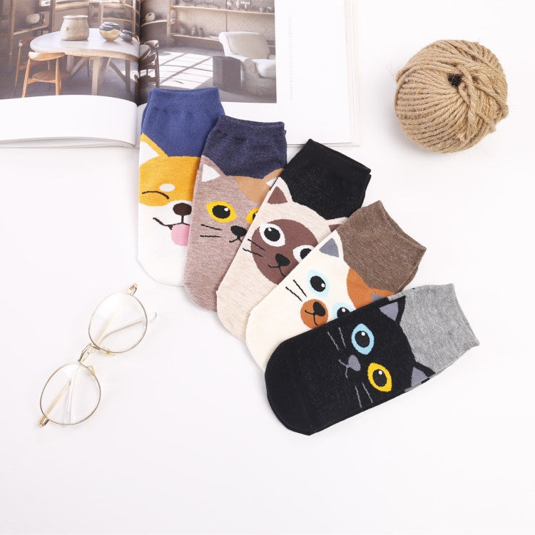 Women's Straight Cartoon Socks Cotton