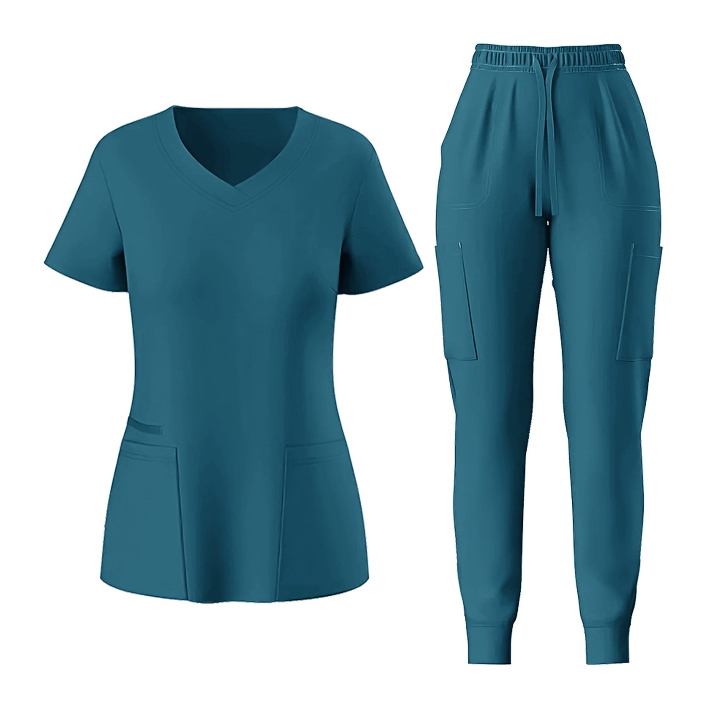 V-neck Fashionable Casual Medical Scrub Short-sleeve Suit
