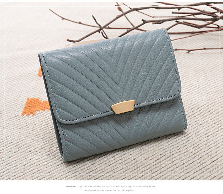 Large-capacity Leather Zipper Two-fold Long Clutch