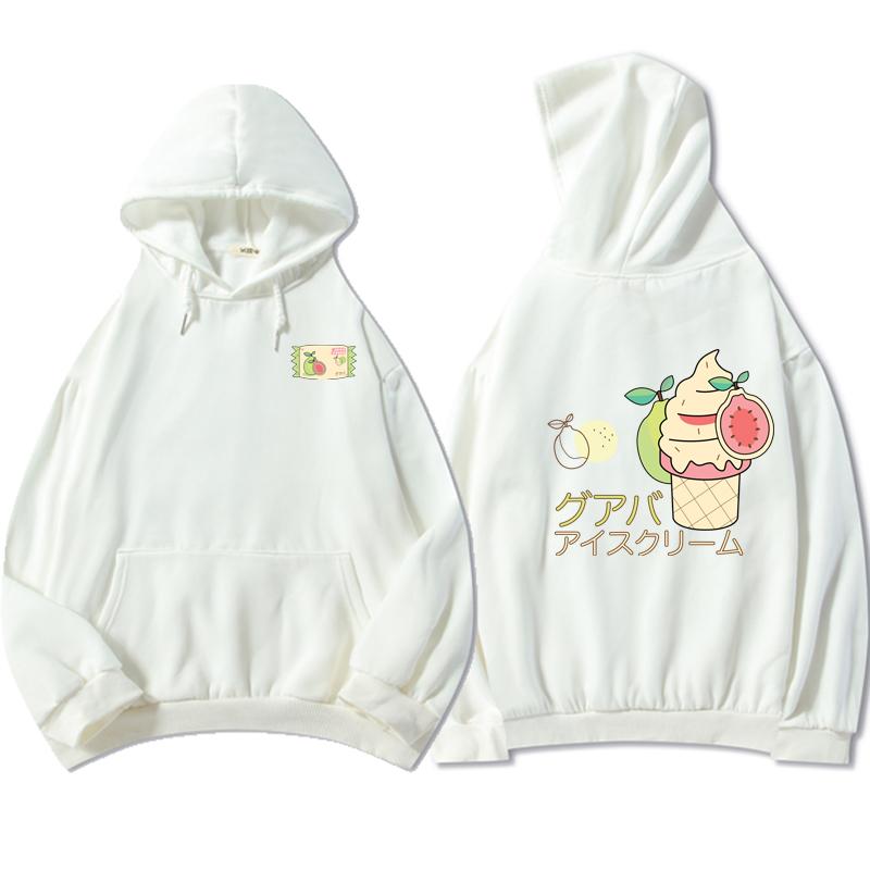 Digital Creative Printing Casual Loose Ladies Hoodie Sweater Ice Cream Pattern