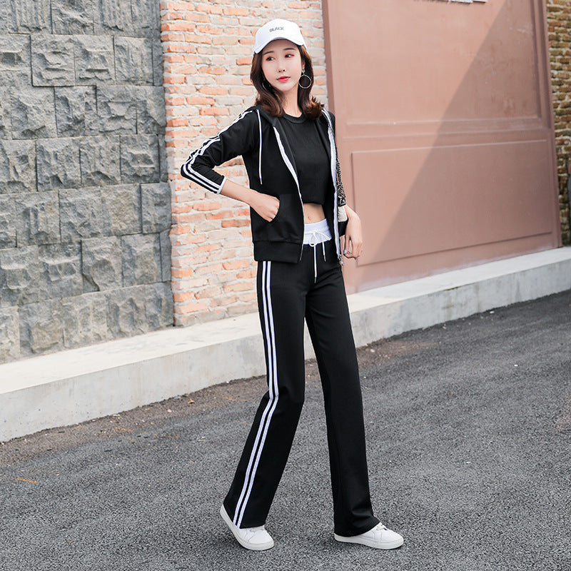 Sports And Leisure Wide-leg Pants Sweater Two-piece Set