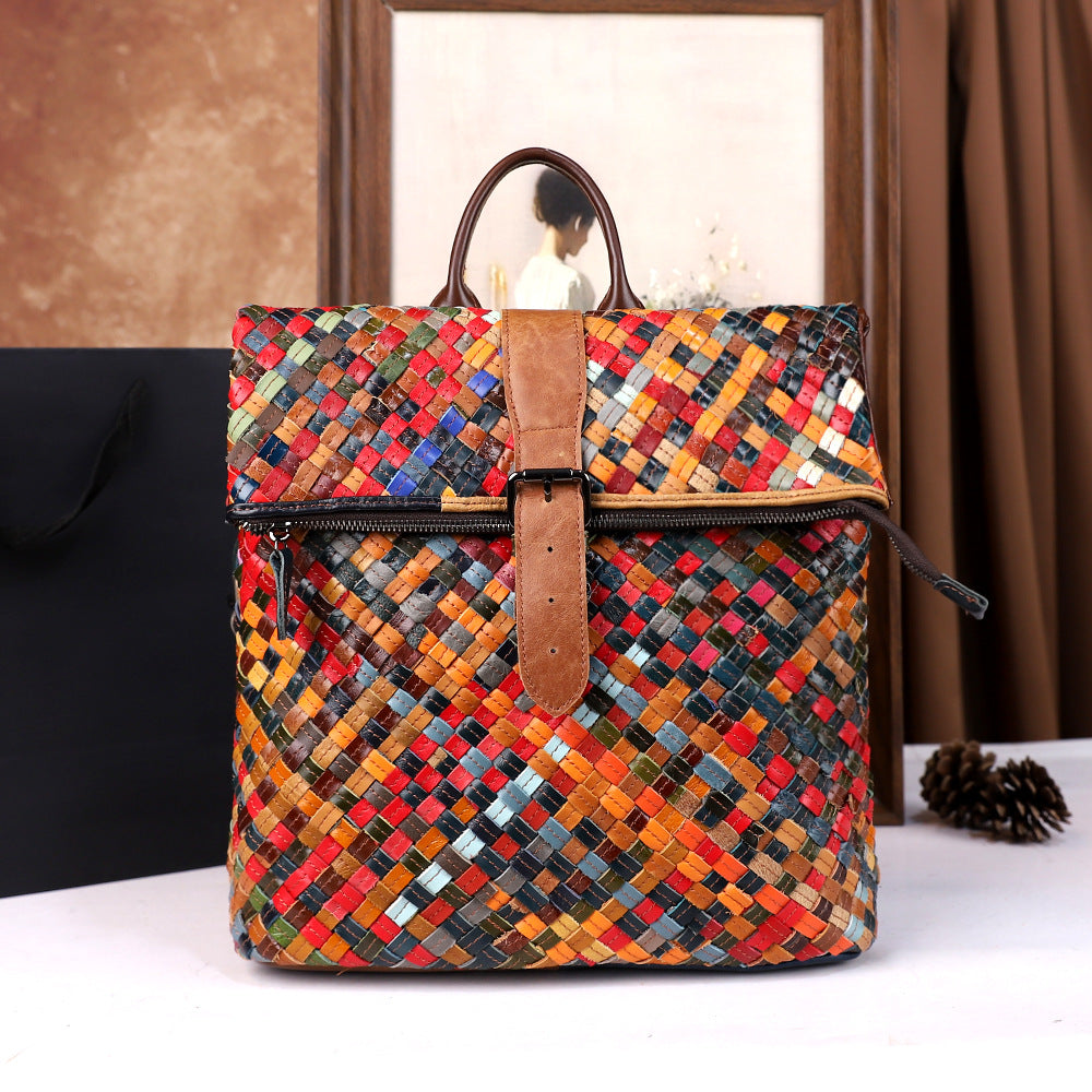Colorful Plaid Floral Patchwork Bag