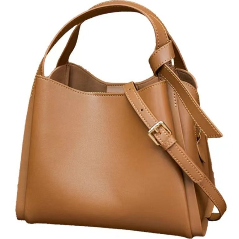 Alsidig Taske Kvinder Blødt Koskind Temperament Pendler Crossbody Bærbar