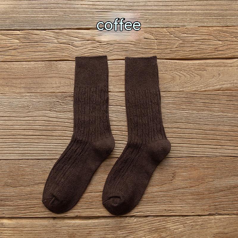 Autumn And Winter Thickened Keep Warm Pure Color Retro Stockings