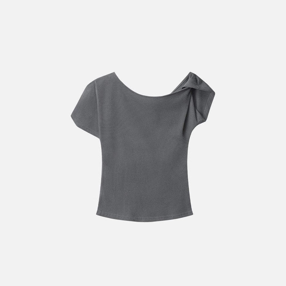 Afslappet Løs Sporty Stil Printet Én Skulder Pullover Kortærmet