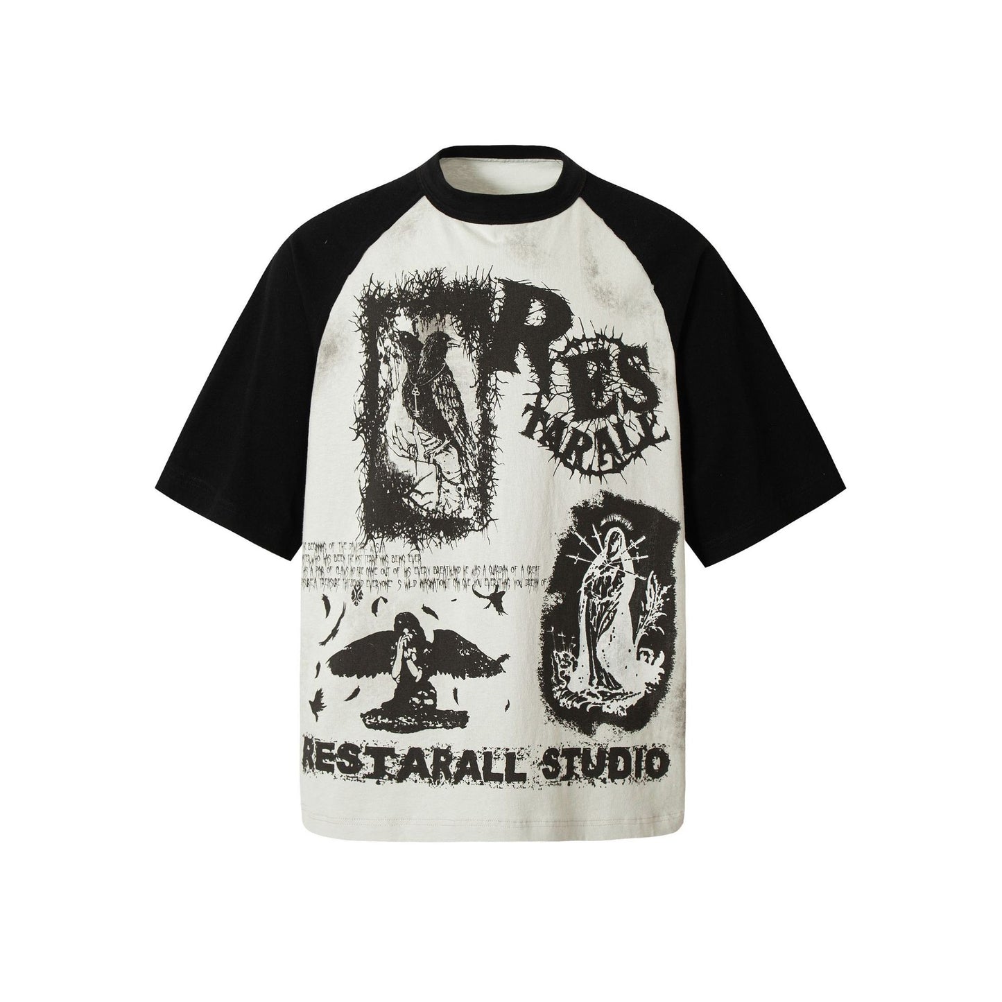 Women's Graffiti Stitching Rock Style Short Sleeve