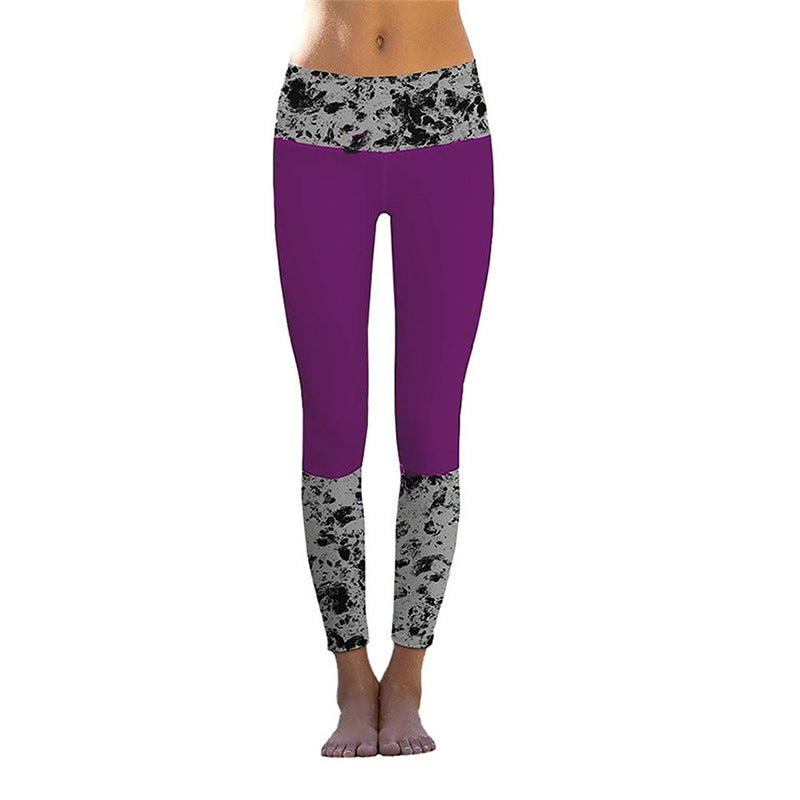 Women's Printed Sports Yoga High Waist Stretch Tights