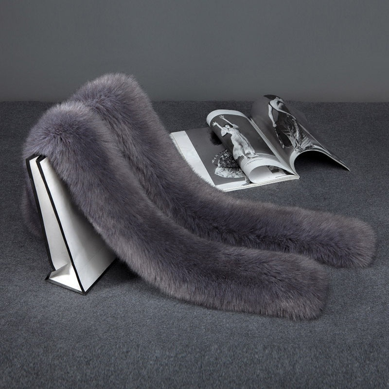 Fur long scarf