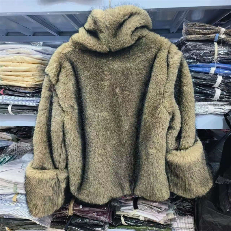 Women's Artificial Fur Fashion Personality Coat