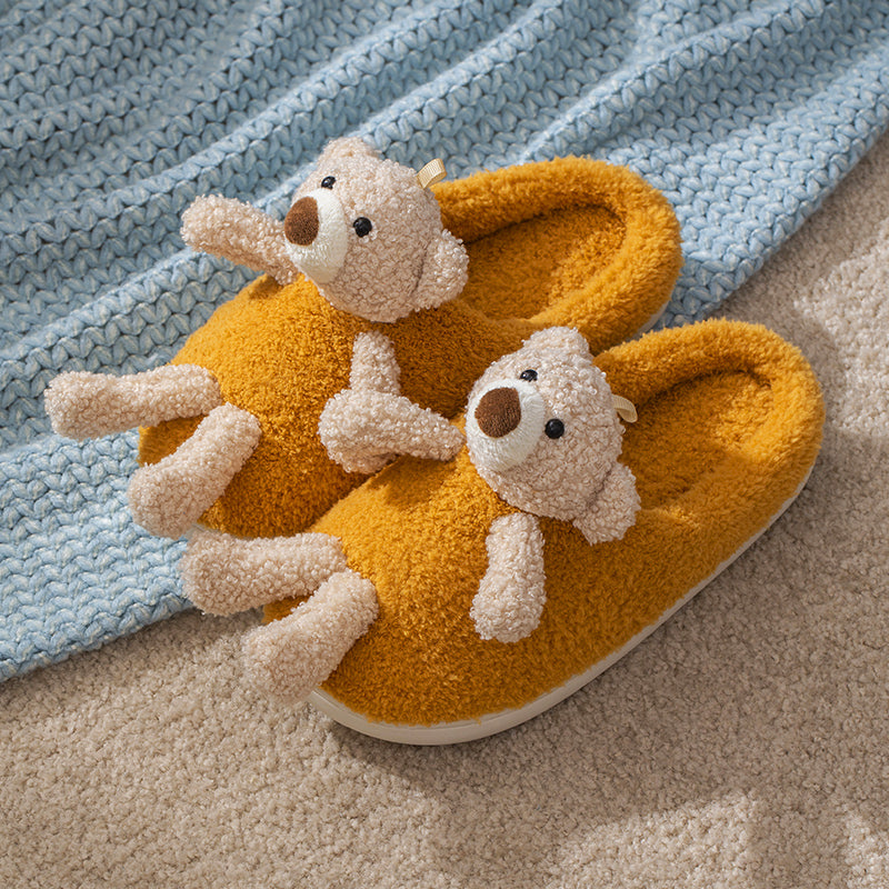Cute Warm Plush Home Home Winter Indoor Non-slip Slippers