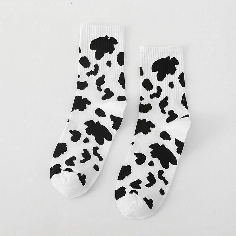 Women's Cartoon Printed Mid Tube Cotton Socks