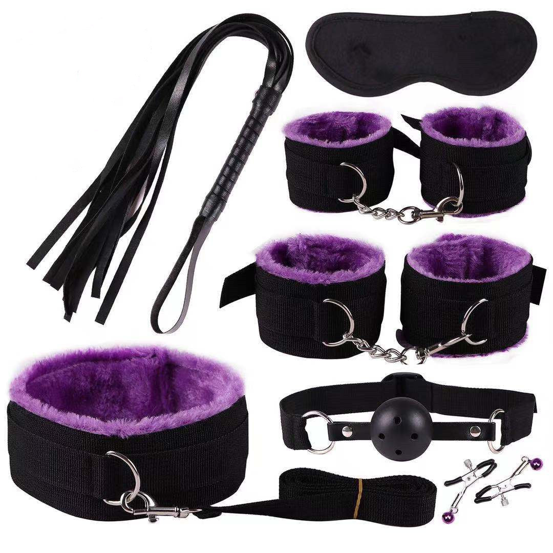 Non Leather Plush HandcuffsWhip And Ribbon Suit