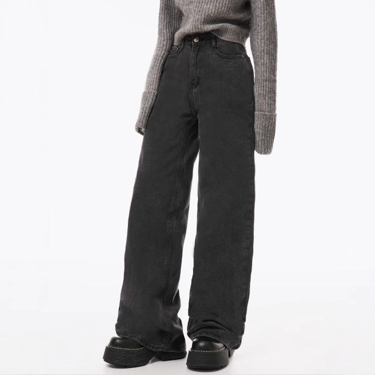 New Womens Wide-leg Denim Jeans