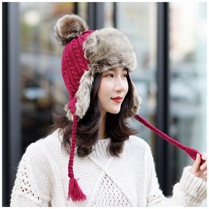 Outdoor Ladies Versatile Knitted Sweater Hat