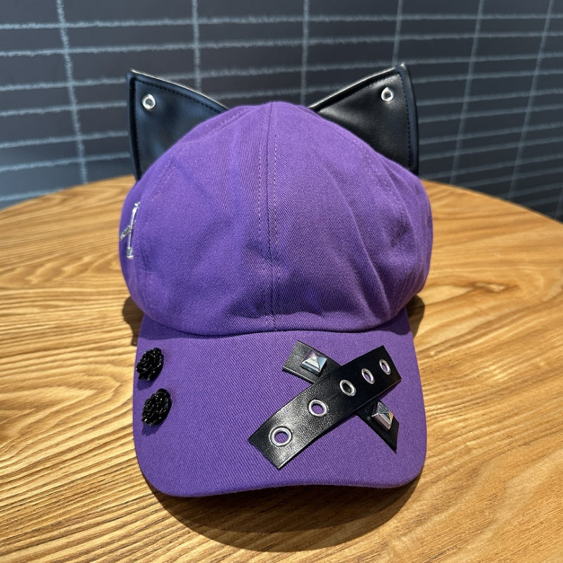 Niche Baseball Cap With Three-dimensional Cat Ears
