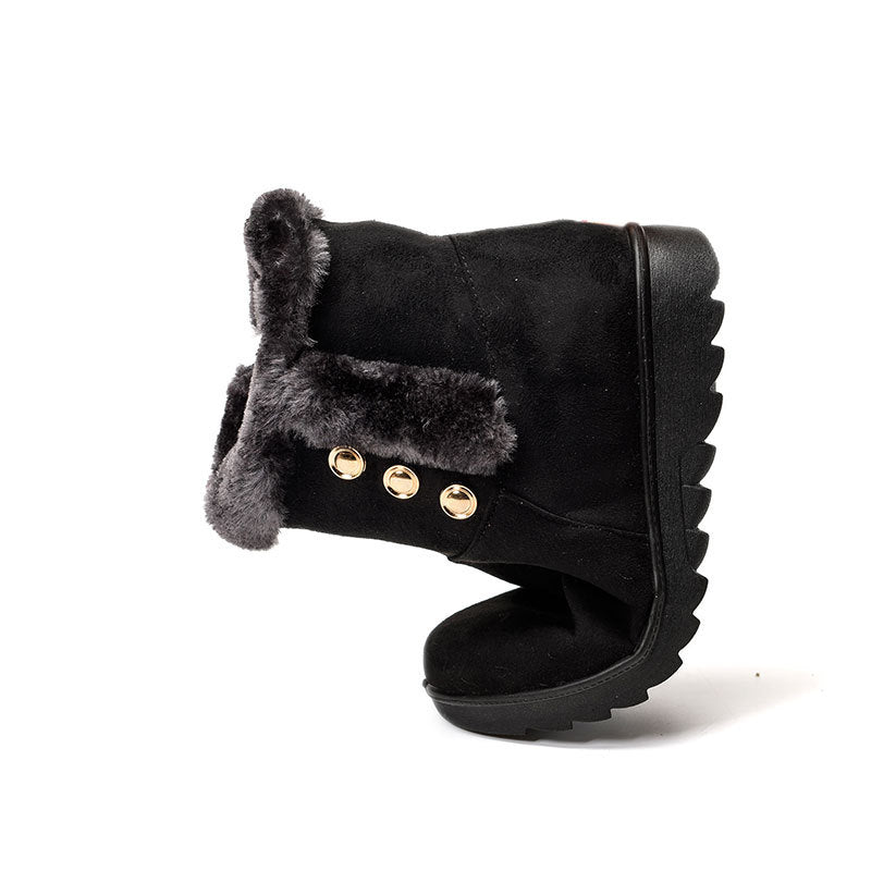 Old Beijing Cloth Shoes Soft Bottom Cotton Boots Women's Middle-aged And Elderly Mom Shoes Elderly Cotton-padded Shoes Flat Snow Boots