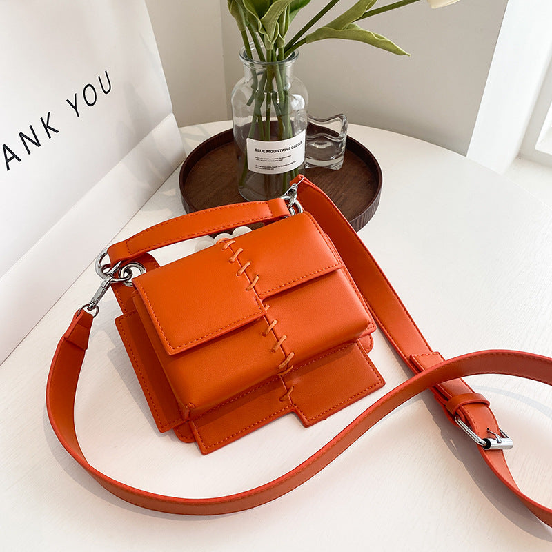 Ins Messenger Bag Fashionable Splicing Portable Small Square