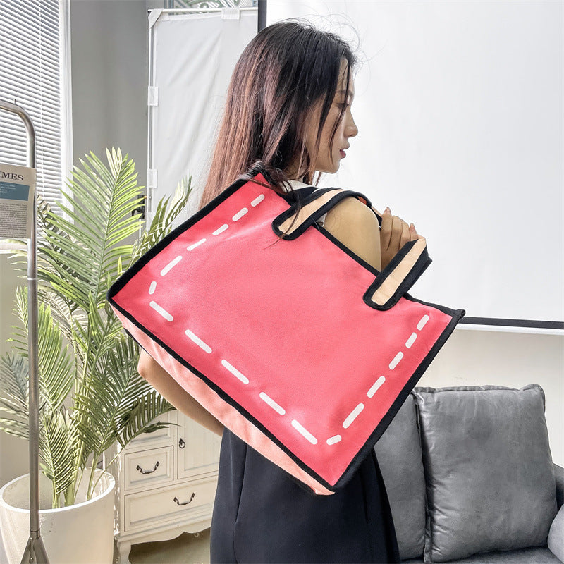 Fashion Trend With Solid Color Portable Tote Bag