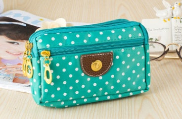 Canvas handbags handbags Korean version of the three-zipper multi-layer wallet hand bag packet phone change