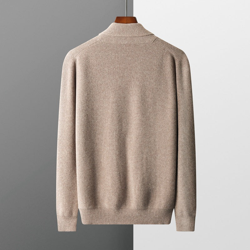 Pure Wool Men's Business Casual Middle-aged Loose Button Coat