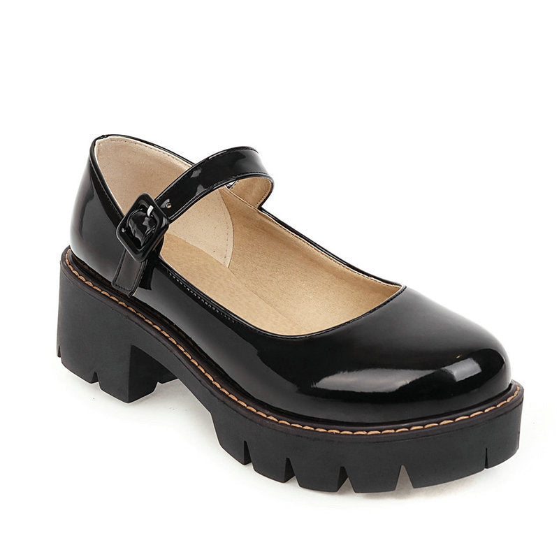 Thick Bottom Mary Jane Women's Strap Shoes