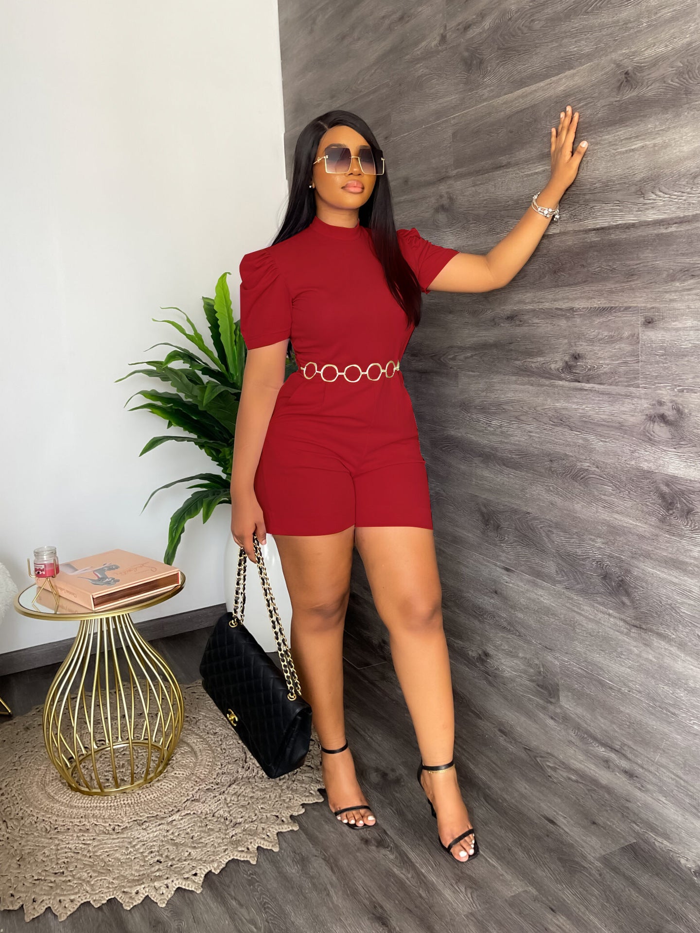 New Round Neck Fashion Waist-controlled Casual Jumpsuit