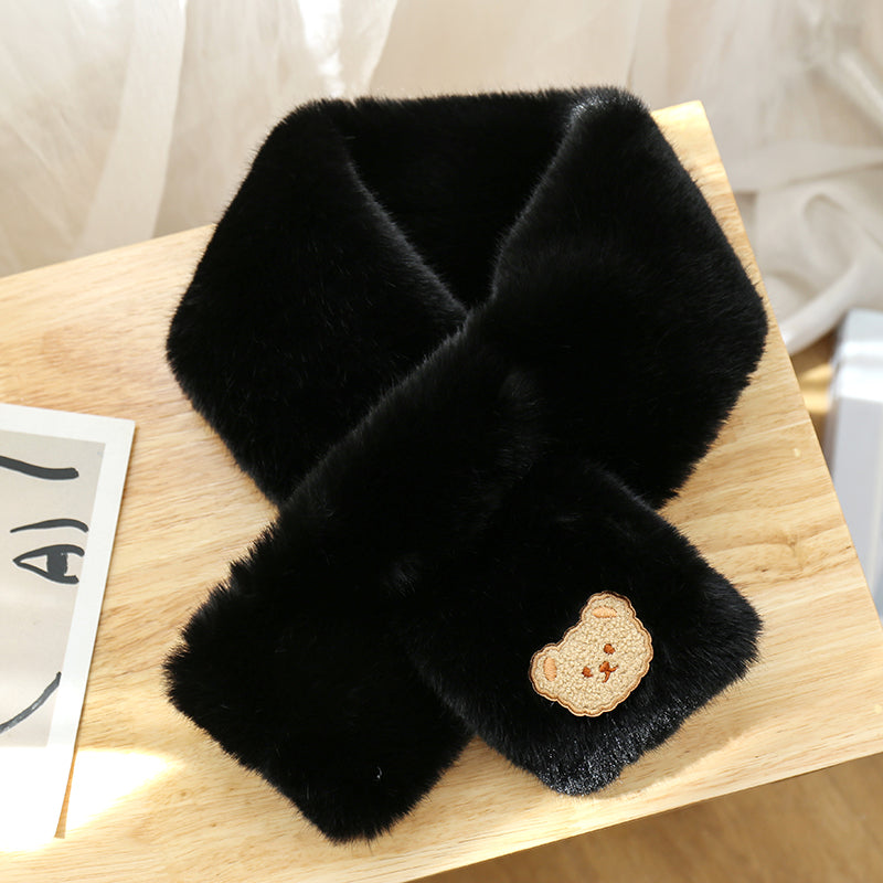 Women's Winter Korean Style All-match Plush Bear Scarf