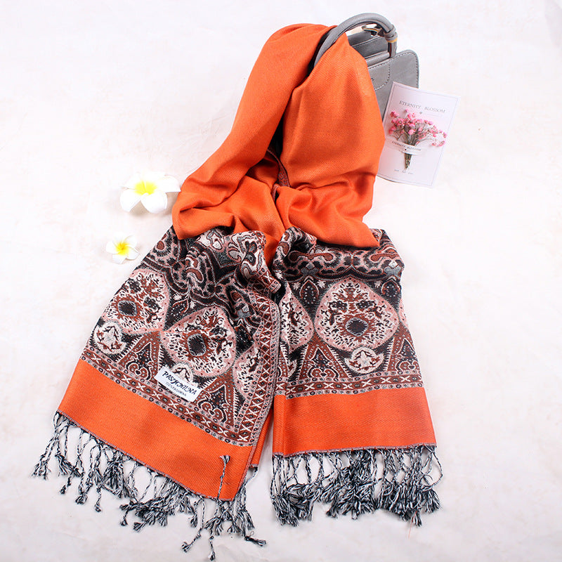 Cashew Jacquard Flower Air-conditioning Shawl Scarf